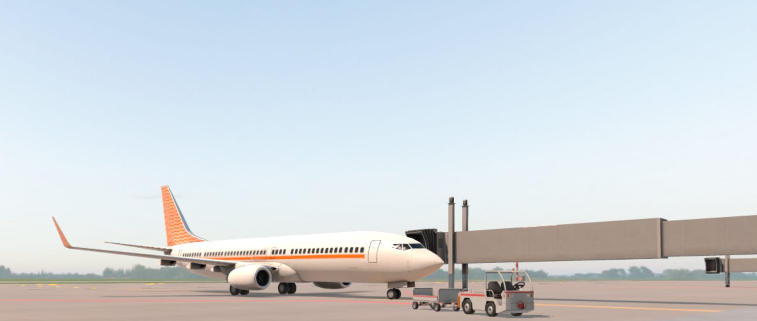 Ramp agent training on an airport stand with TRASIM